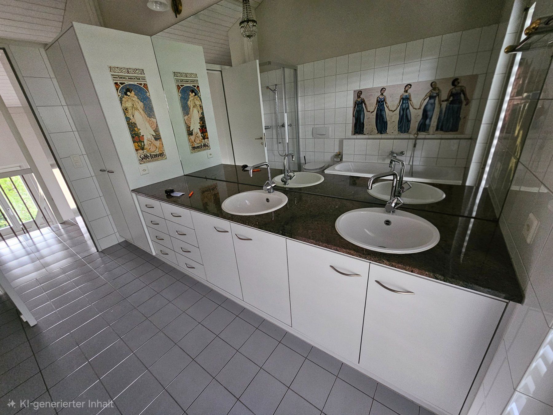 Mobili per bagno: Badezimmermöbel Doppelwaschtisch Schränke weiss Abdeckplatte – Usato da Trimbach venduto da daenu1965 3