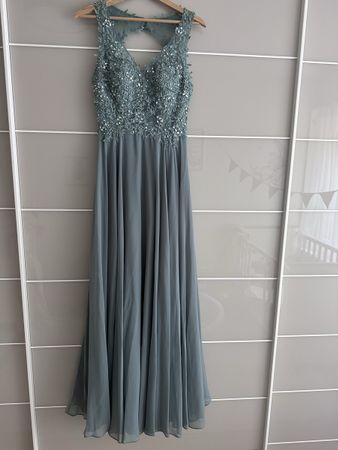 Elegantes Abendkleid/Brautjungfernkleid in Salbeigrün gr.34