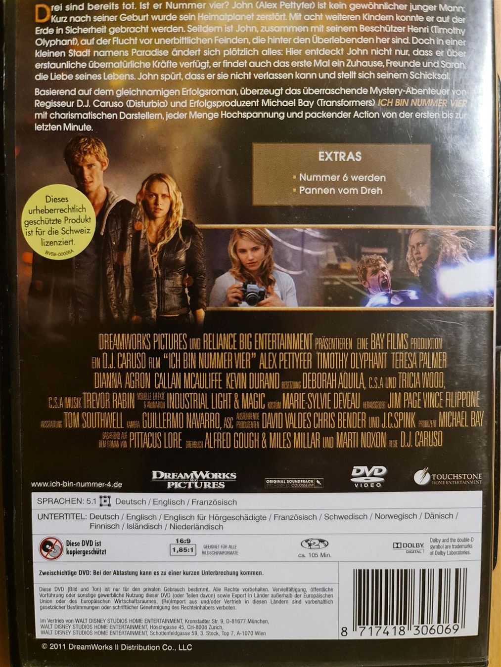 Tutti i DVDs: Ich bin Nummer Vier – Usato da Dintikon venduto da Vexi 1