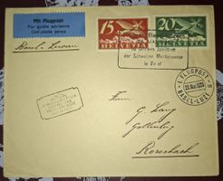 Flugpost 10 Jahre Jubiläum Schweizer Mustermesse 1926