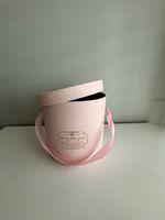 Boîte pour fleurs, cadeau ronde rose pastel, neuve