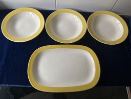 Sommerliches Geschirr-Set, 4-teilig, Gelb/Weiss, Holland
