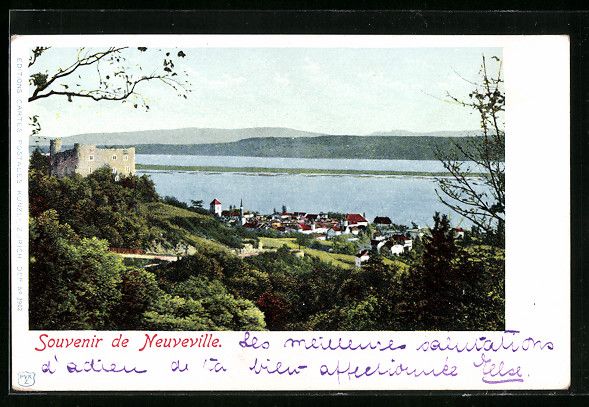 Cartoline postali: AK Neuveville, Panoramaansicht – Usato da Berlin venduto da bartko-reher