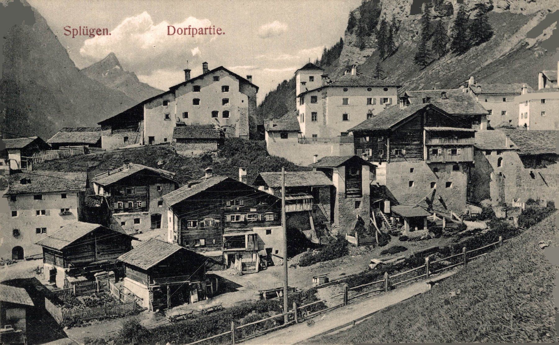 Cartes postales: Splügen. Dorfpartie – D'occasion à Bronschhofen par Astore