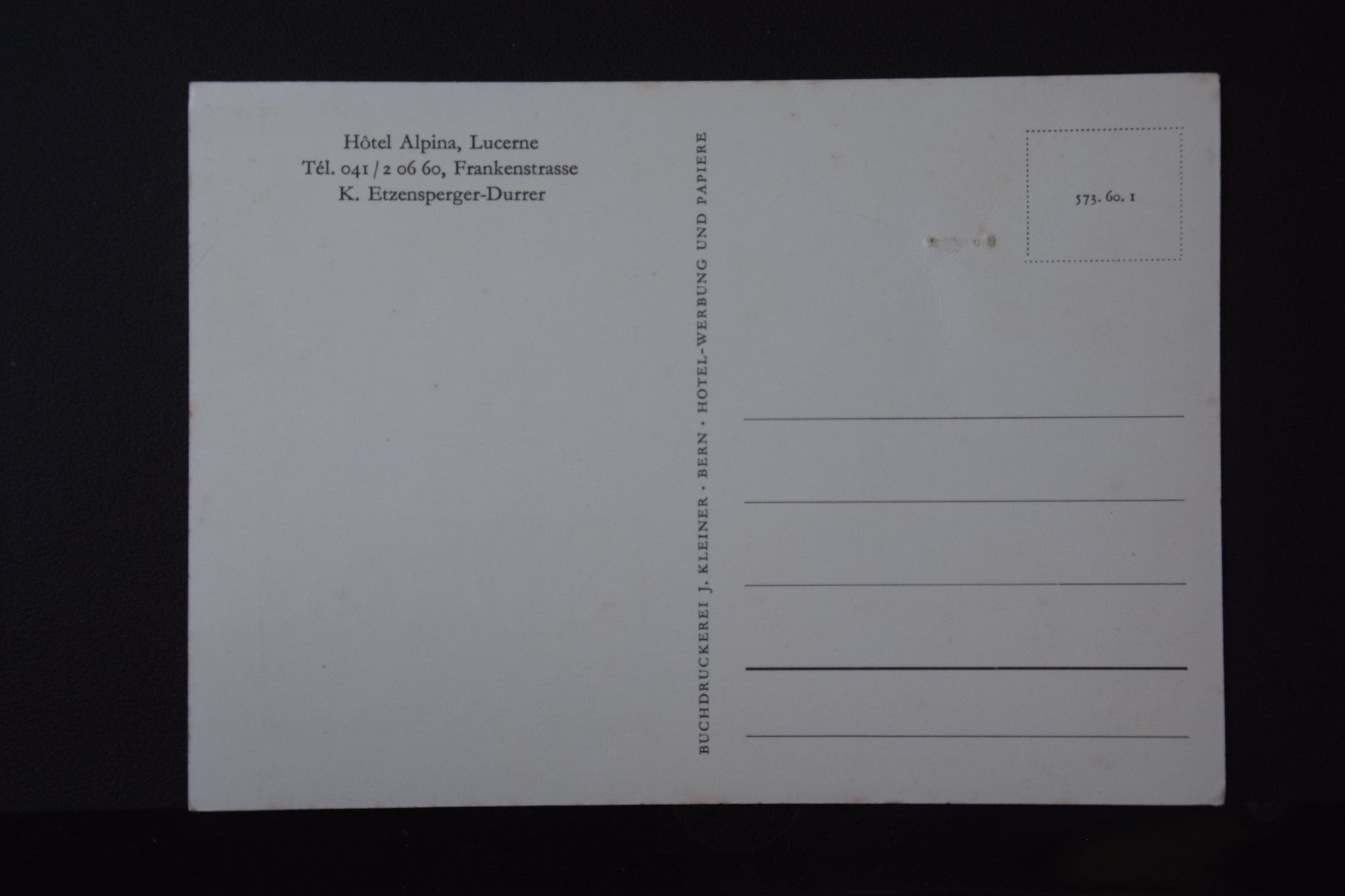 Cartoline postali: AK Luzern, Hotel Alpina – Usato da Luzern venduto da CH2018 1