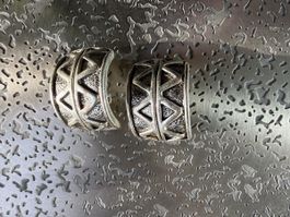 Vintage Ohrclips, silberfarben, auffälliges Design, Top!