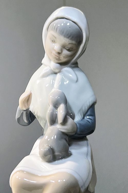 Zampfir Figur - Kleines Mädchen mit Haase | Kaufen auf Ricardo