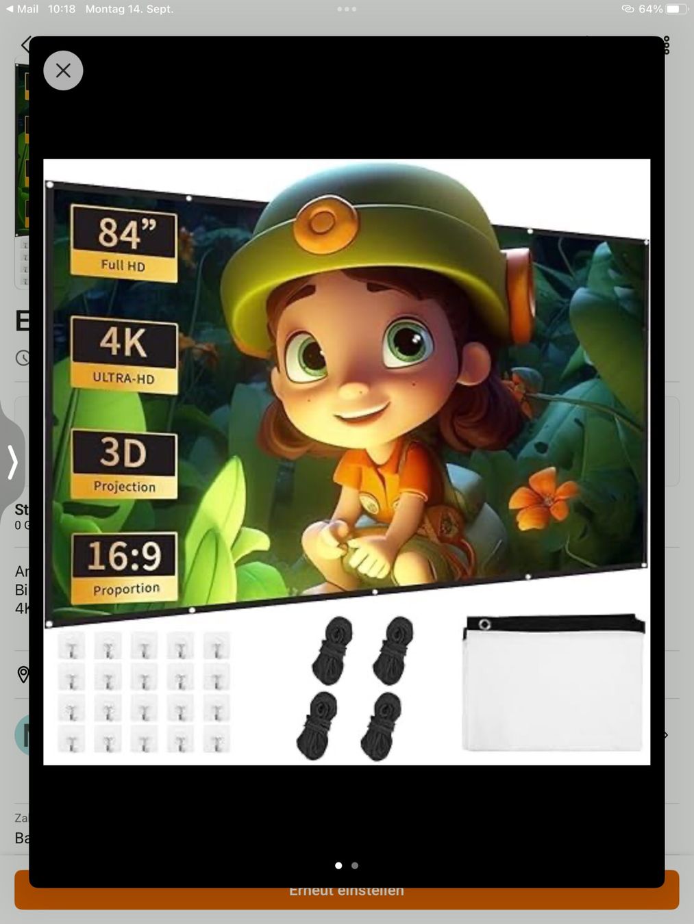 Home Cinema: Leinwand Beamer, Elite Screen – Nuovo e nell'imballaggio originale da gutenswil venduto da Mgdegen