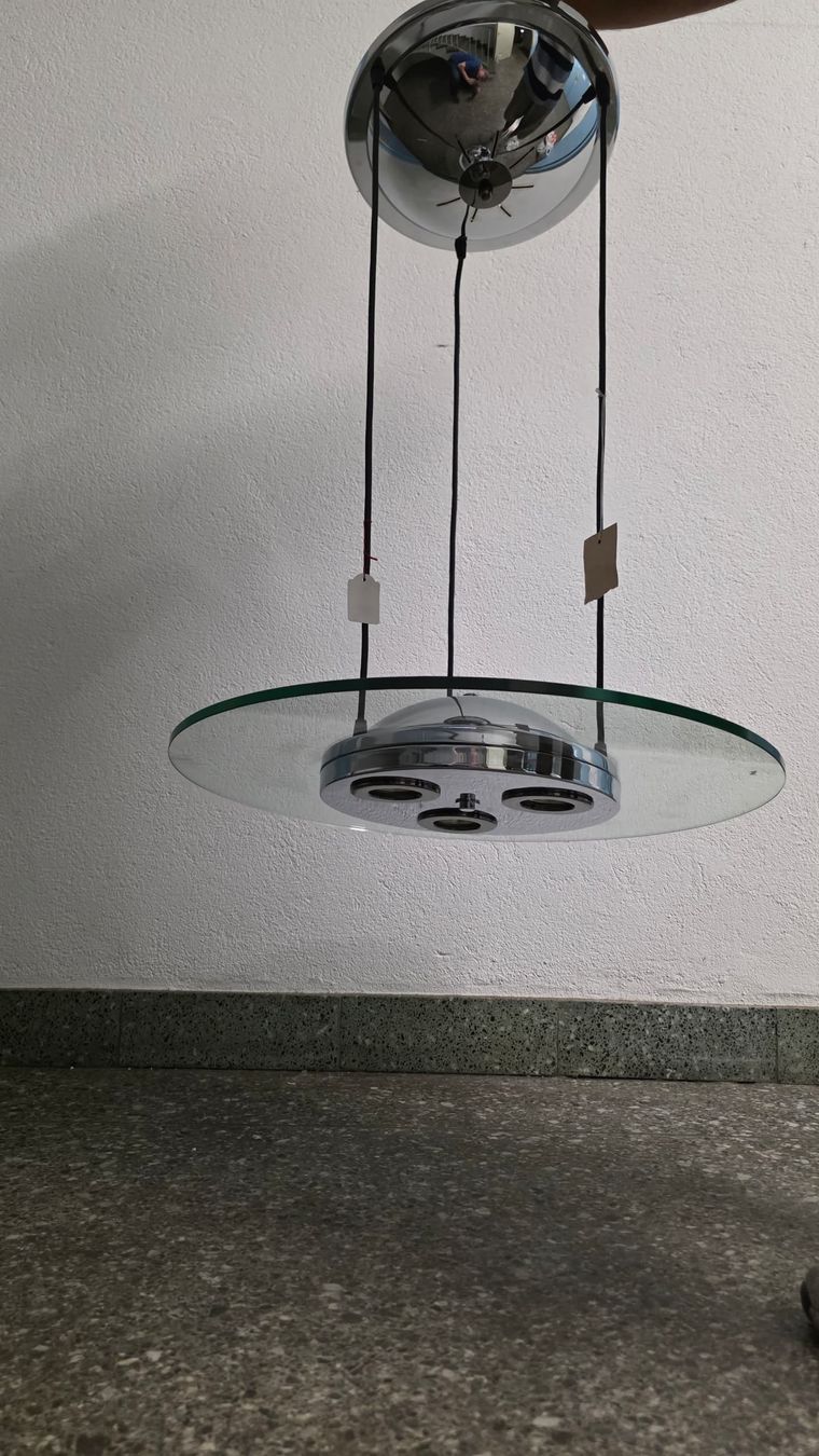 Lampadari & plafoniere: Hängeleuchte Glas Chrom 3 Lichter, gebraucht – Difettoso da Zürich venduto da anna.caterina