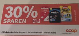 30% Rabatt Coop Bon Huggies Schwimmwindeln+Pants 30.06.27