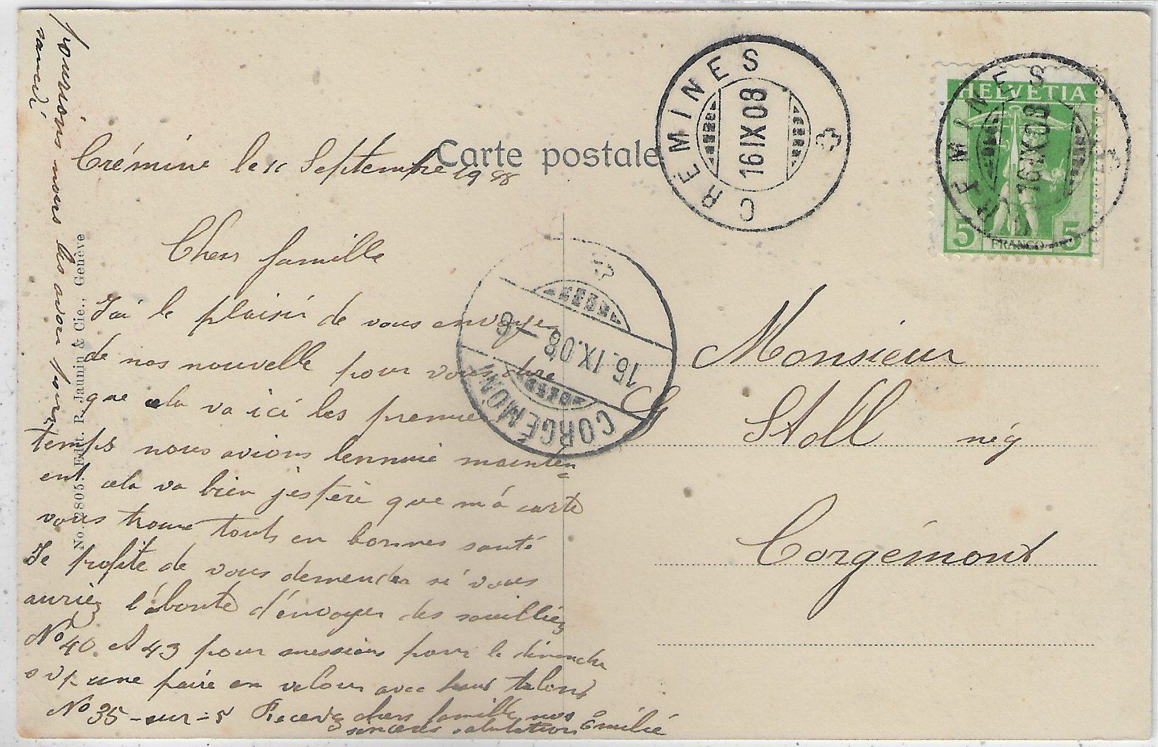 Cartoline postali: Cremine - Vue generale – Usato da Ettingen venduto da Kartenplanet 1
