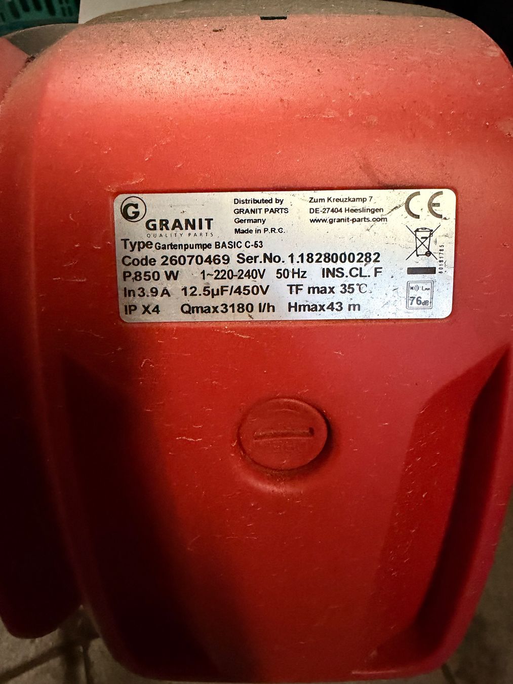 Pompe & Parti di ricambio: Gartenpumpe Granit C-53 – Usato da Hausen AG venduto da RaneA 1