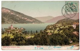 Spiez, gelaufen 1906 mit französischem Strafporto