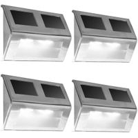 4 LED Solar aus Edelstahl