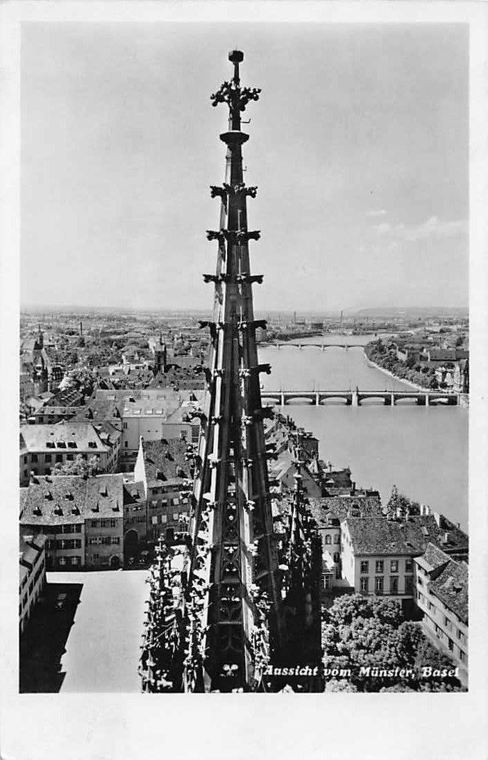 Cartoline postali: AUSSICHT vom BASLER MÜNSTER 1937 – Usato da Winterthur venduto da SchatzchischtliWinti