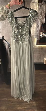 Robe longue de soirée sequin gris clair taille S, idéale fêt