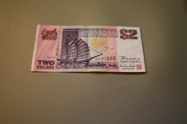 Note Singapore 2 Dollar