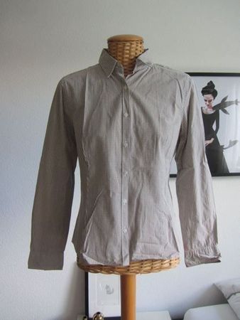 MONTEGO - Bluse braun-weiss kariert 40