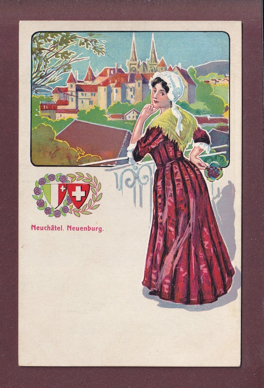 Ansichtskarten: NEUCHÂTEL - Costume - Château – Gebraucht aus Pully von nicecards