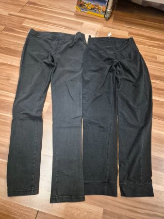 Schwarze Damen Hosen Set, bequeme Stoffhose, Grösse M B21
