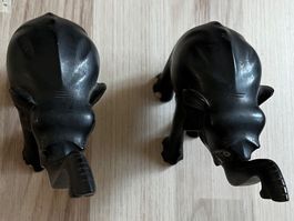2 HOLZ-ELEFANTEN-FIGUREN / Handgeschnitzt / Guter Zustand!