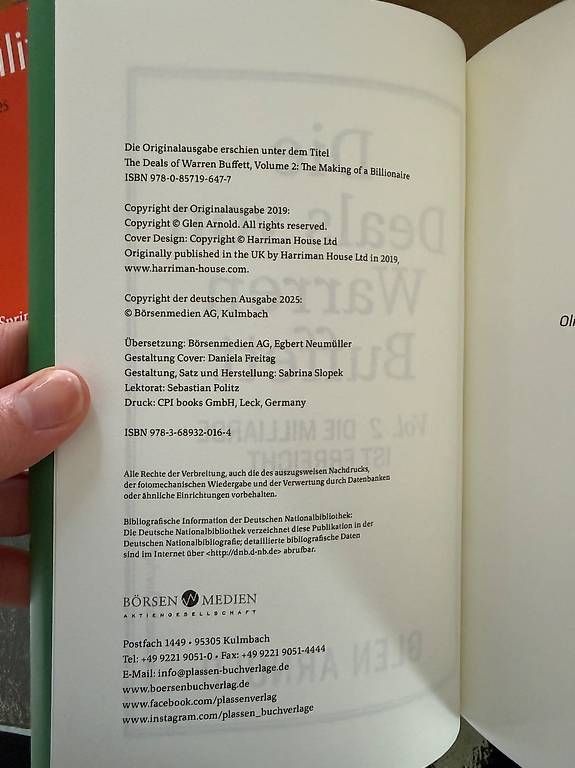 Libri: Die Deals von Warren Buffett  Vol.2 – Usato da Zürich venduto da Leah_Mastro 2