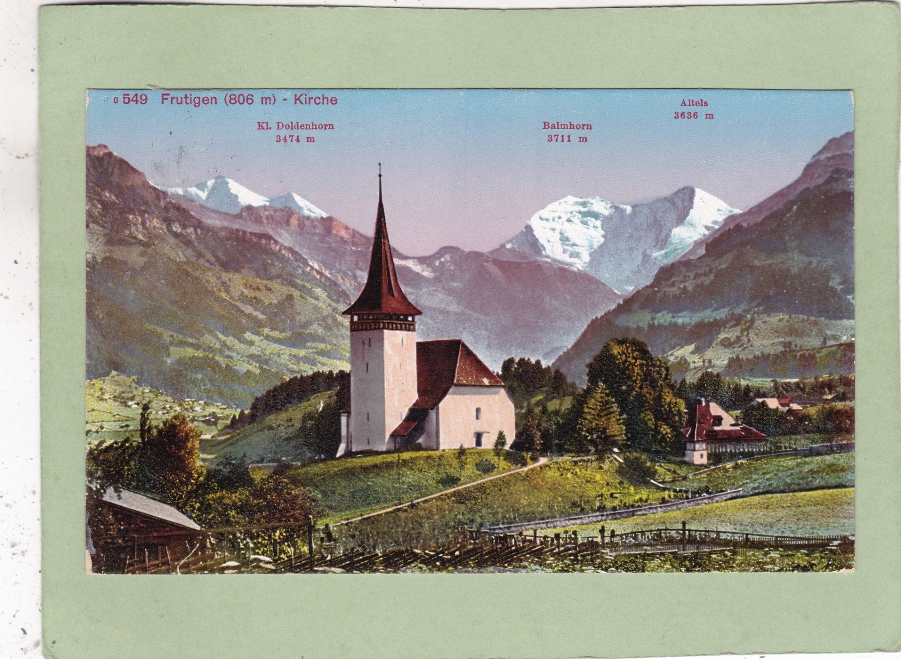 Cartoline postali: Frutigen Kirche 1924 – Usato da Herisau venduto da Lisegrat2008