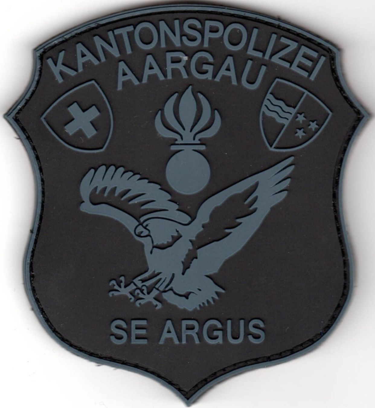 Swiss Placchette & Badge: Kapo Aargau "Se Argus" Polizei Emblem Patch Rarität Klett. – Nuovo e nell'imballaggio originale da Emmenbrücke venduto da F.ingl-1947