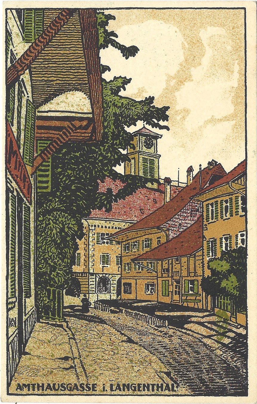 Cartoline postali: AMTSHAUSGASSE  i.  LANGENTHAL – Usato da Bütschwil venduto da Jackson1A