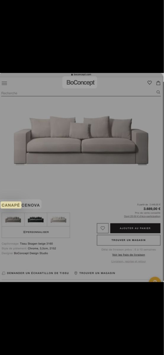 Boconcept Divani: Canapé BoConcept – Usato da Genève venduto da Dan83 1