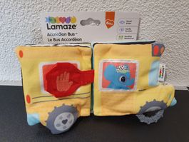 Neu - Lamaze - Stoffbuch Akkordeon Bus