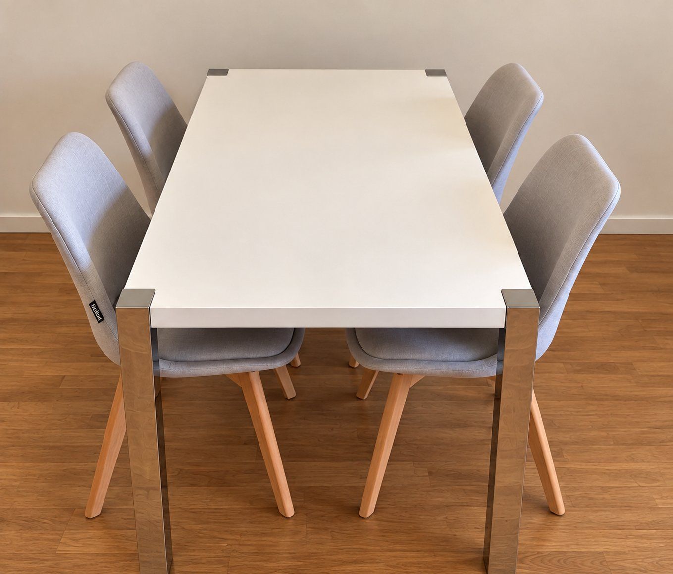 Set di tavolo e panche: Table blanche + 4 chaises Beliani - ensemble salle à manger – Usato da Collex venduto da lpe_zhq9 1