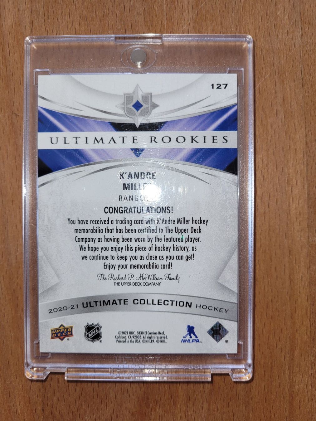 NHL Carte collezionabili: 2020-21 Upper Deck Ultimate Collection - Ultimate Rookies J. – Nuovo (secondo la descrizione) da Beinwil (Freiamt) venduto da Tourigny 3