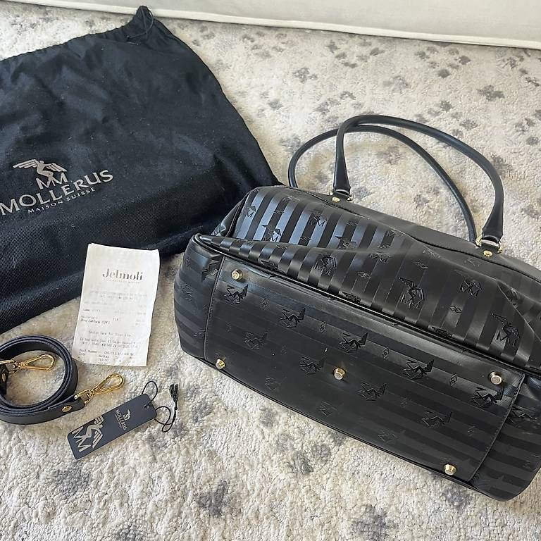 Maison Mollerus Borse da donna: Maison Mollerus Sulz Tasche, schwarz & gold – Usato da Winterthur venduto da Anouk.Mia 1