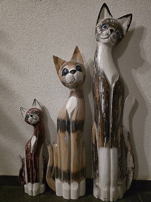 Statuette: Deko Holzkatzen – Usato da Sins venduto da littlesunshine84