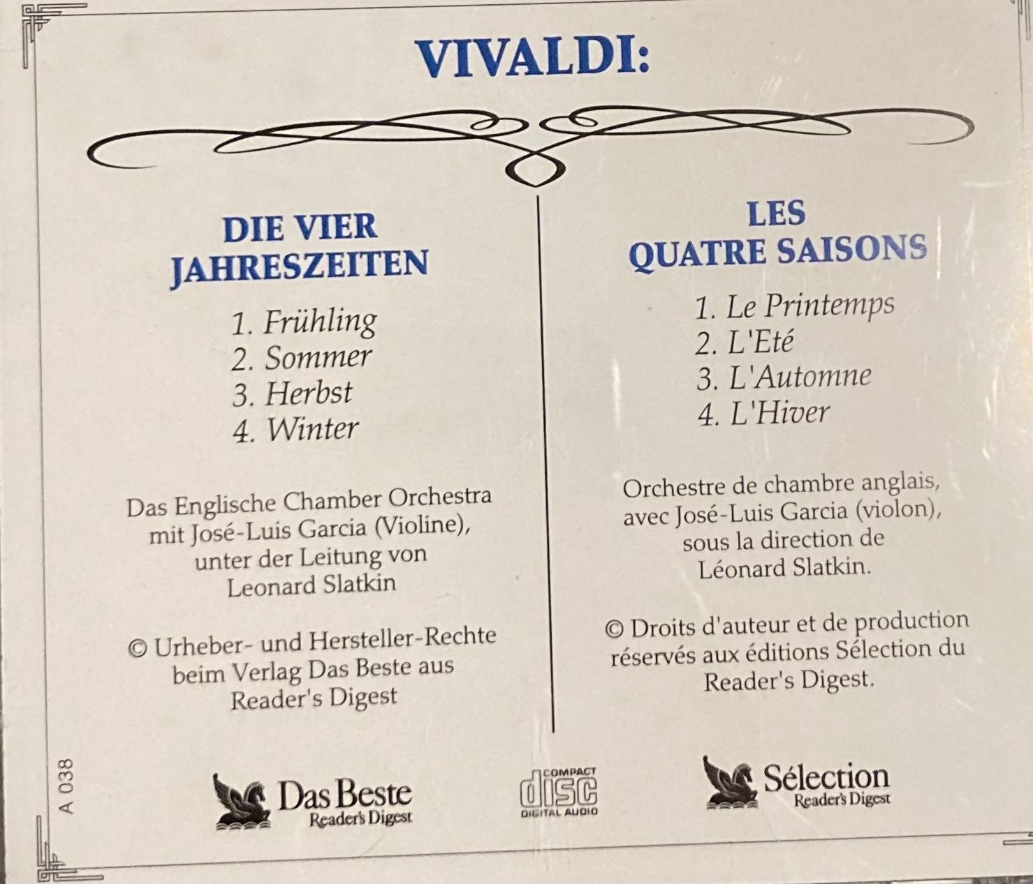 CDs: Vivaldi Die vier Jahreszeiten – Gebraucht aus Horn von enigma66 1