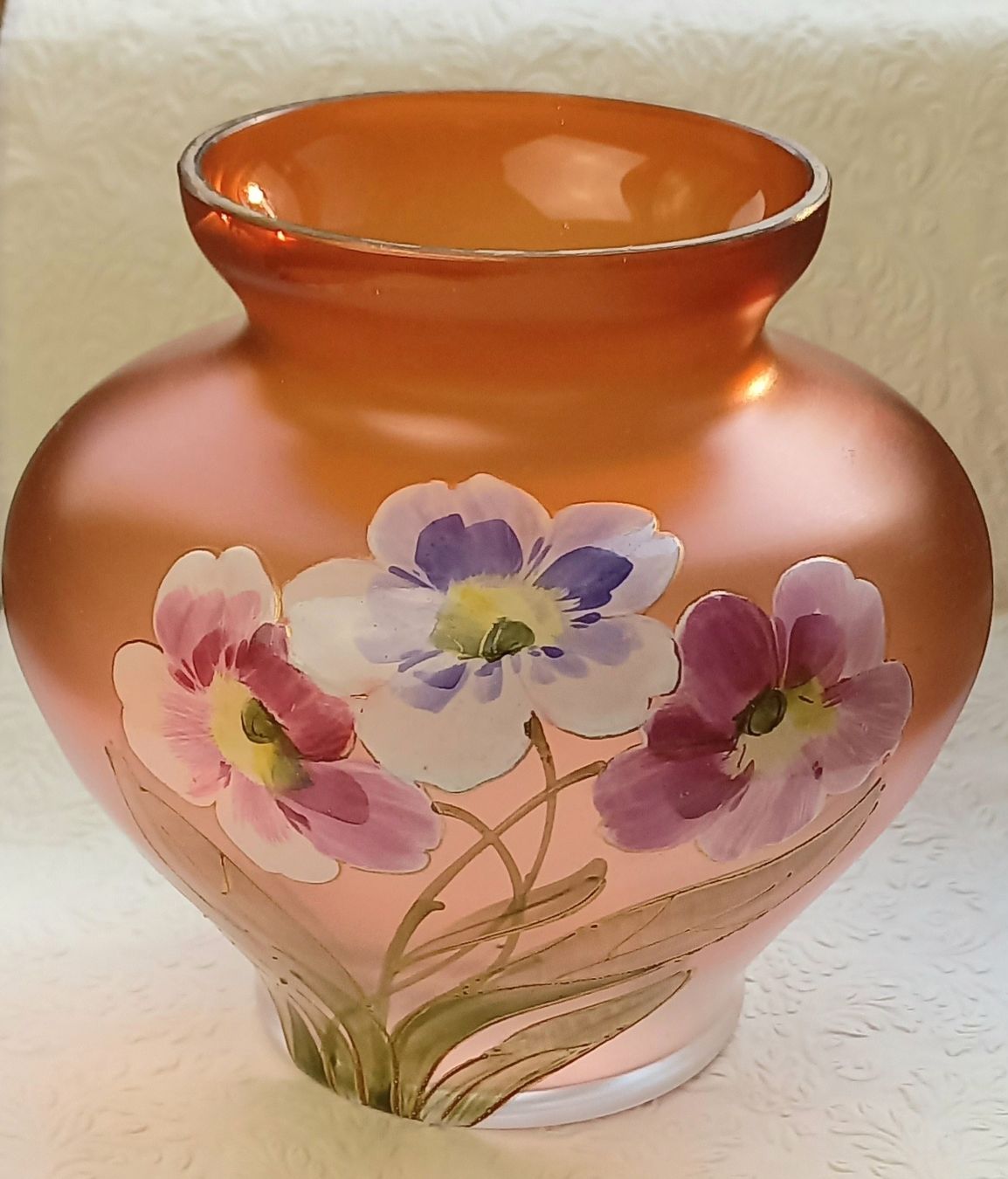 Vase & Récipients: Antike Glasvase mit Blumenmuster  – D'occasion à Buchs AG par Dzirul