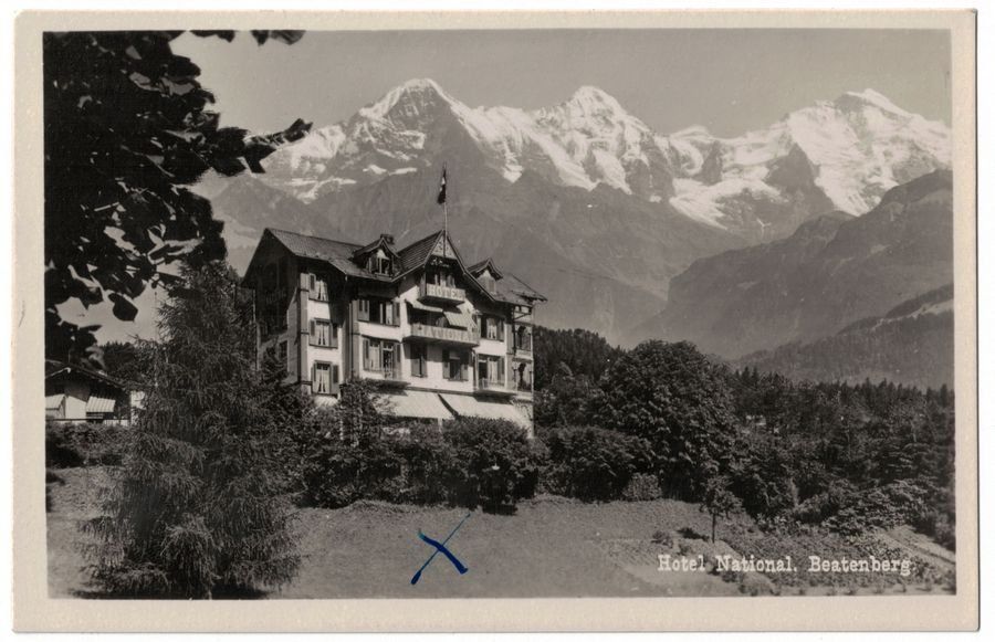 Ansichtskarten: Beatenberg, Hotel National, um 1940 – Gebraucht aus Frauenfeld von POML