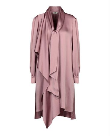 FENDI Midi Kleid mit Schalkragen in Altrosa IT38/ XS-S neu