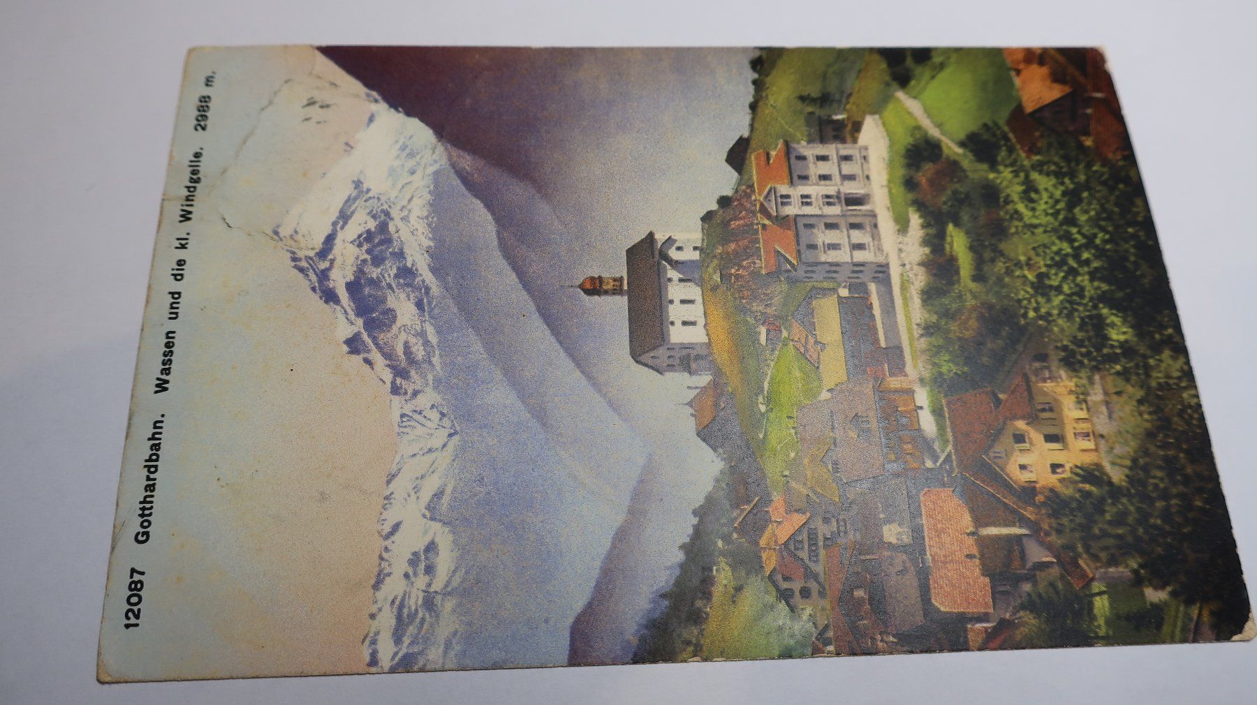 Cartoline postali: Gotthardbahn Wase und die Kl. Windgell  1909 – Usato da Cormoret venduto da Pascalll2001 1