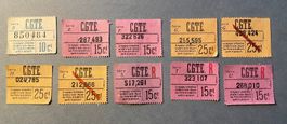 RARE: 10 billets CGTE, 1ère série papier 1900-1920