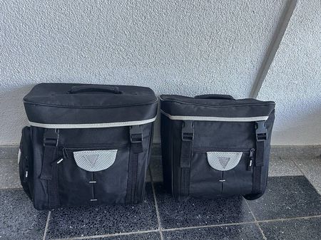 2 Velotaschen schwarz hinten für Gepäckträger