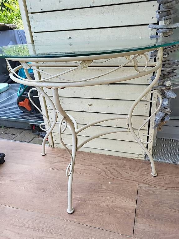 Set di tavolo e panche: Shabby chic Tisch, 4 Stühle & Konsolentisch – Usato da Henggart venduto da Purzel7798 1