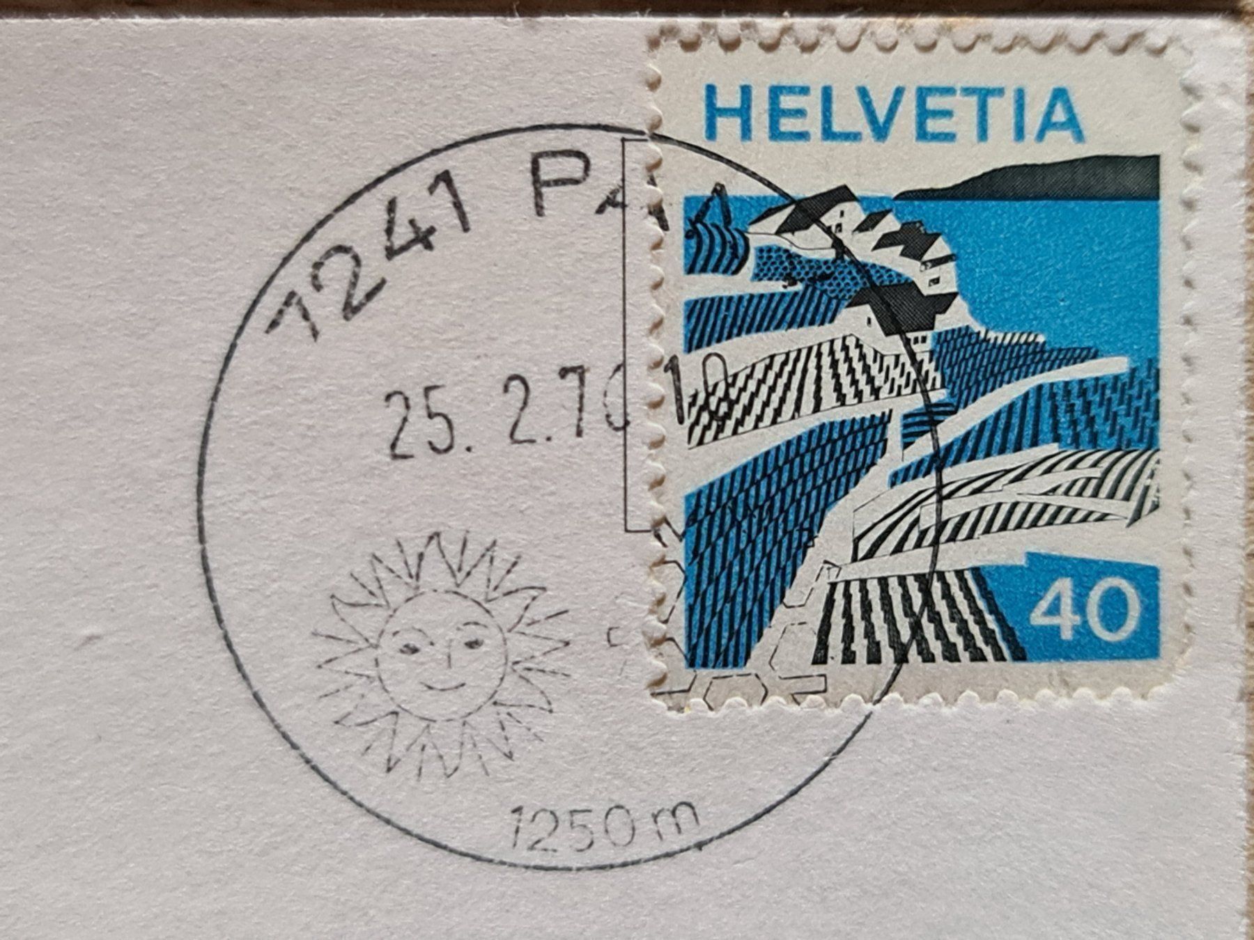 Cartoline postali: Ansichtskarte Schul Ferienheim Pany 1976 – Usato da Dintikon venduto da Vexi 1