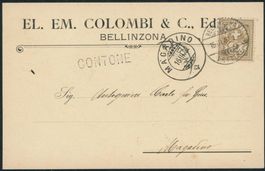 TI Contone - Stabstempel - Magadino Karte - ab Bellinzona