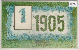 Bonne Annee 1905 - Präge-Litho