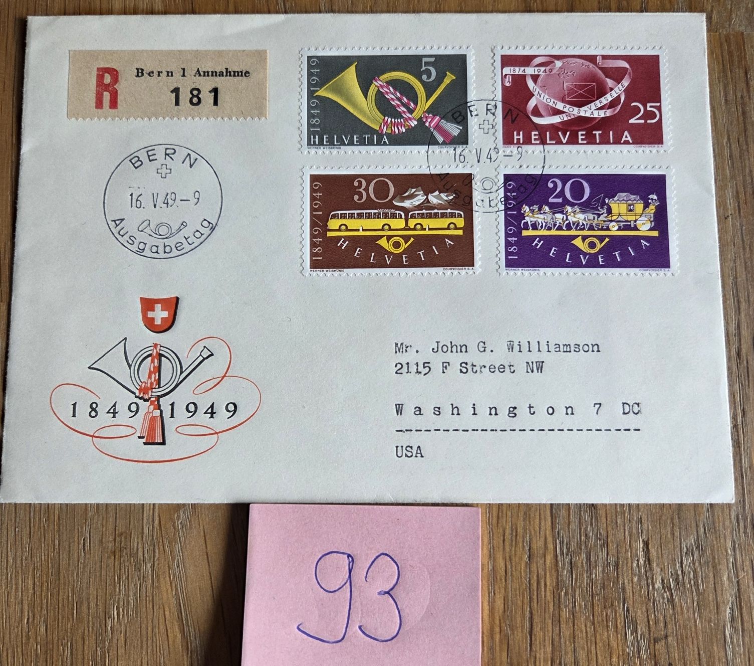 Tutti i francobolli: Brief Schweizer Briefmarken 1849/1949 - Top – Usato da Stans venduto da Ducati16