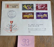 Brief Schweizer Briefmarken 1849/1949