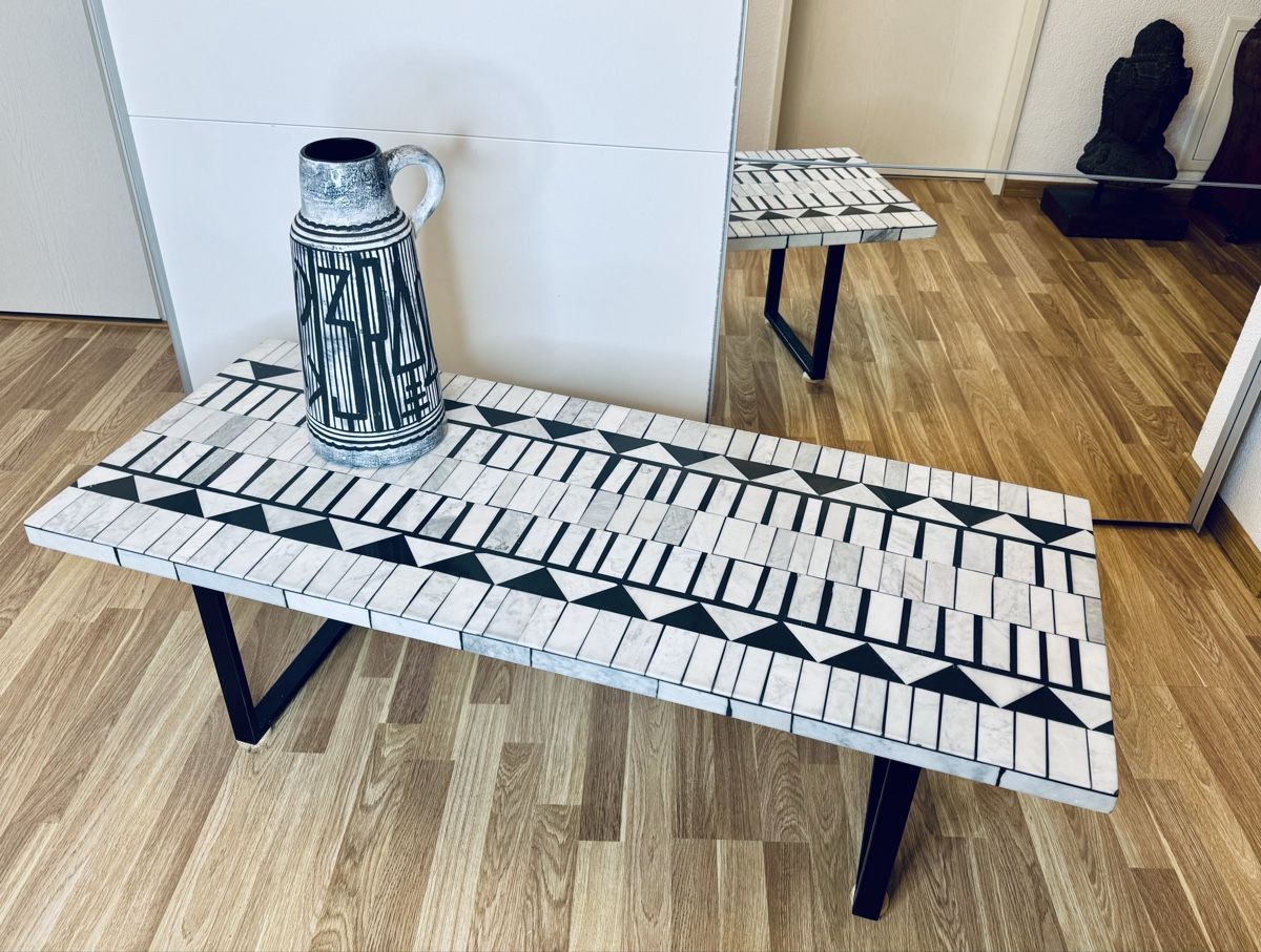 Tavoli: Vintage brutalist marble mosaic couch table – Usato da Zuerich venduto da EMANUELEFEDERICO 6