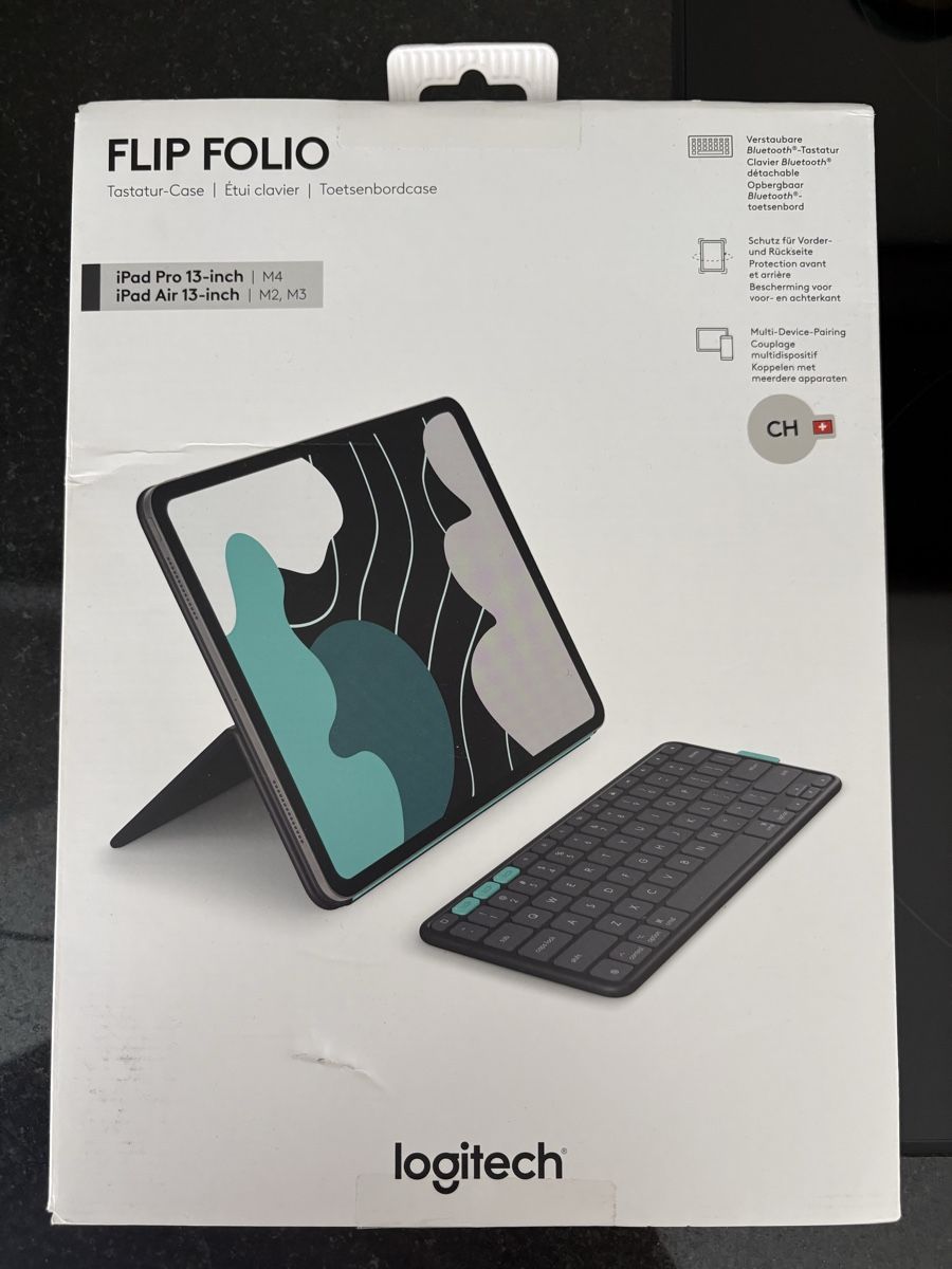 Logitech Tastaturen: Logitech Flip Folio Tastatur-Case iPad Pro 13" neu – Neu und originalverpackt aus Oberkulm von sandiii___x3